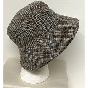 Scala Handmade Bucket Women's Hat Plaid Brown Tan Blue Lined NWT